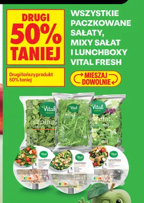 Paczkowane sałaty, mixy sałat i lunchboxy Vital Fresh promocja w Biedronka