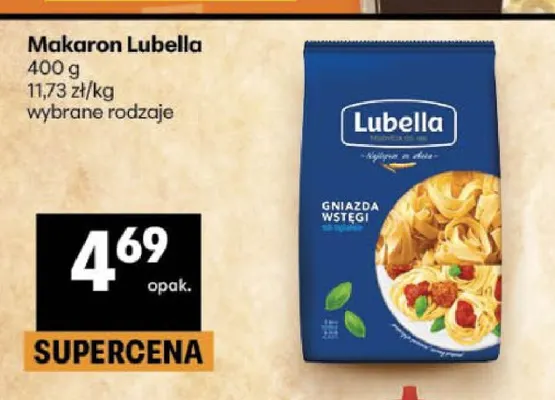 Makaron Lubella Gniazda wstęgi promocja w Delikatesy Centrum