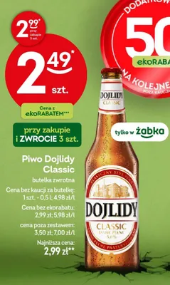 Piwo Dojlidy Classic butelka zwrotna promocja w Żabka