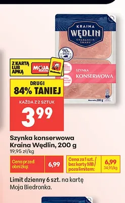 Szynka konserwowa Kraina Wędlin promocja w Biedronka