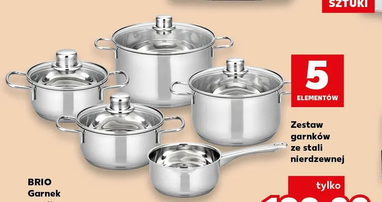 Zestaw garnków ze stali nierdzewnej promocja w Kaufland