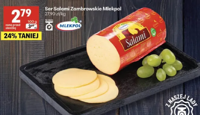Ser Salami Zambrowskie Mlekpol promocja w Delikatesy Centrum