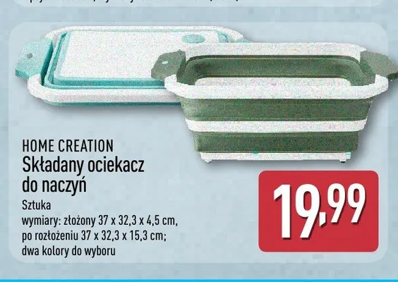 Składany ociekacz do naczyń HOME CREATION 37x32,3x15,3cm promocja w Aldi