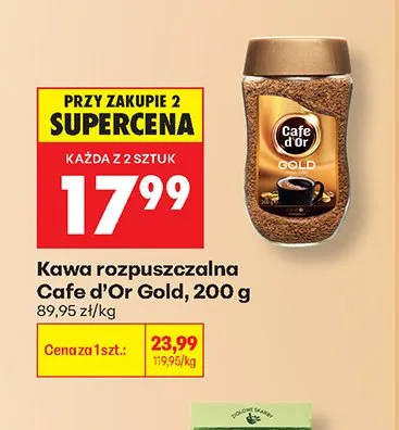 Kawa rozpuszczalna Cafe d'Or Gold promocja w Biedronka