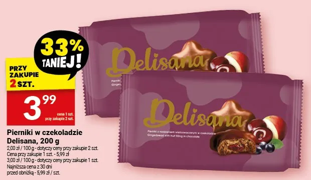 Pierniki w czekoladzie Delisana promocja w Twój Market