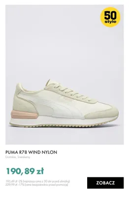 Sneakersy damskie PUMA R78 WIND NYLON promocja w 50 style