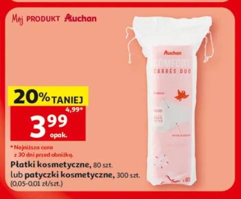 Płatki kosmetyczne Auchan Comfort promocja w Auchan