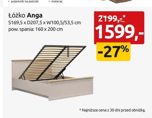 Łóżko Anga promocja w Black Red White