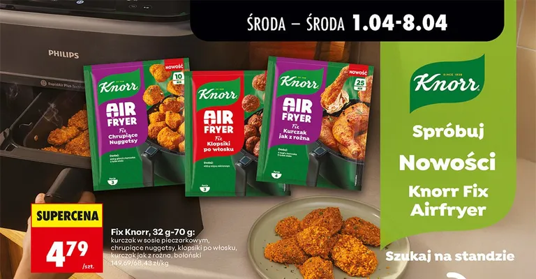 Fix Knorr Airfryer, różne rodzaje promocja w Biedronka