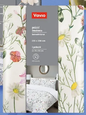 Pościel dwustronna bawełniana Vavio 220x200cm 2 poduszki 70x80cm promocja w POLOmarket