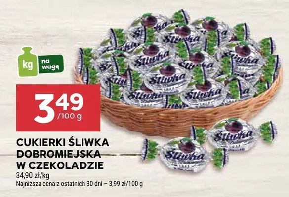 Cukierki śliwka podromiejska w czekoladzie promocja w Stokrotka