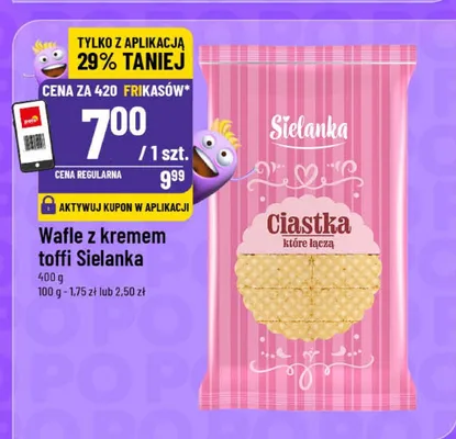 Wafle z kremem toffi promocja w POLOmarket