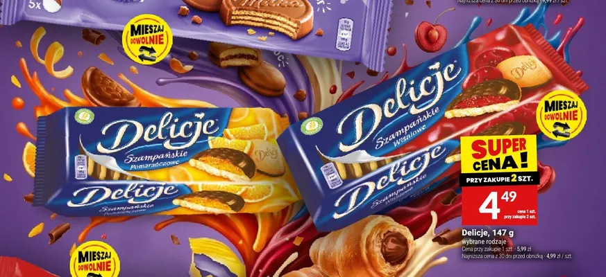 Ciastka Delicje Szampańskie pomarańczowe promocja w Twój Market