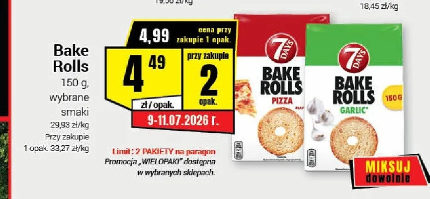 Bake Rolls Garlic 7 Days promocja w Premium Nasz Sklep