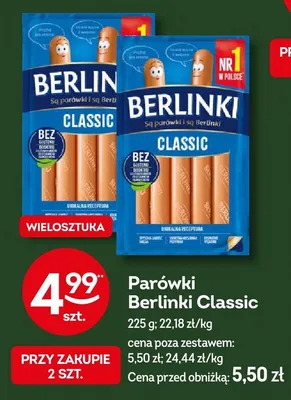 Parówki Berlinki Classic promocja w Żabka