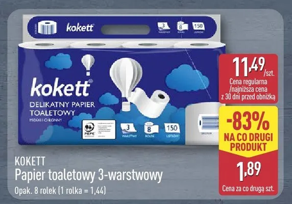 Papier toaletowy 3-warstwowy promocja w Aldi