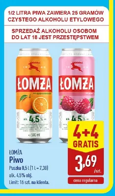 Piwo Łomża malina promocja w Aldi