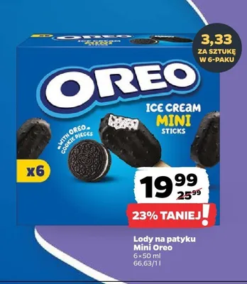 Lody na patyku Mini Oreo 6-pak promocja w Netto