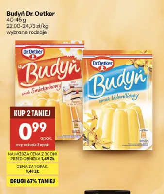 Budyń smak waniliowy Dr. Oetker promocja w Delikatesy Centrum