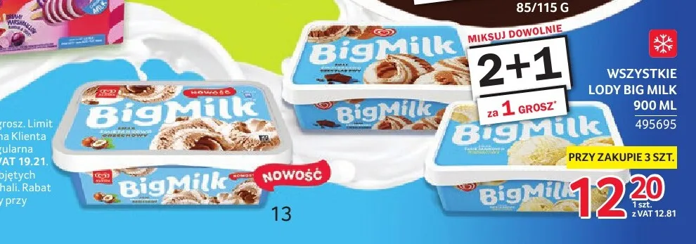 Lody Big Milk Czekoladowe promocja w Selgros