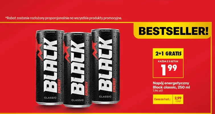 Napój energetyczny Black classic promocja w Biedronka