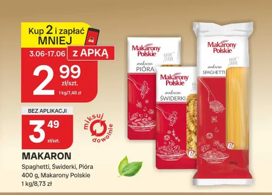 Makaron Makarony Polskie Spaghetti promocja w Chorten