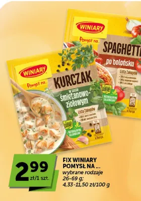 Fix Winiary Pomysł na kurczak w sosie śmietanowo-ziołowym promocja w ABC