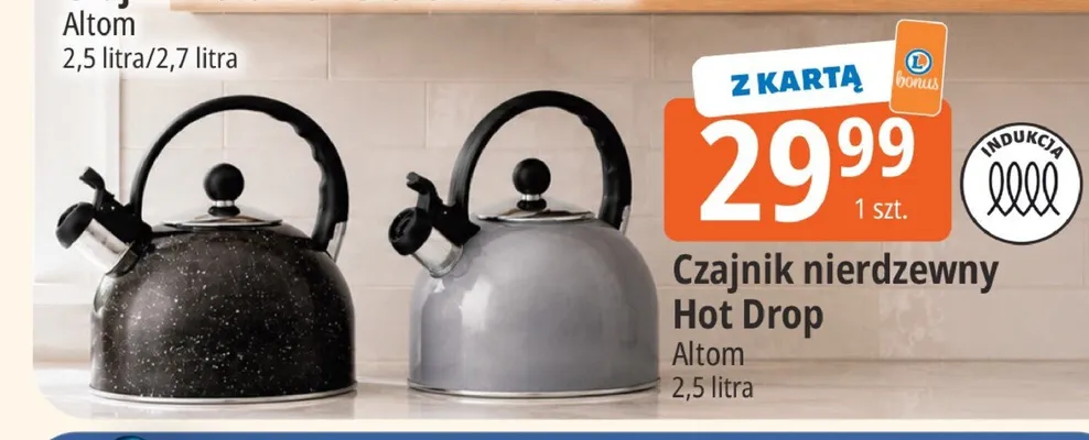 Czajnik nierdzewny Altom Hot Drop promocja w Leclerc