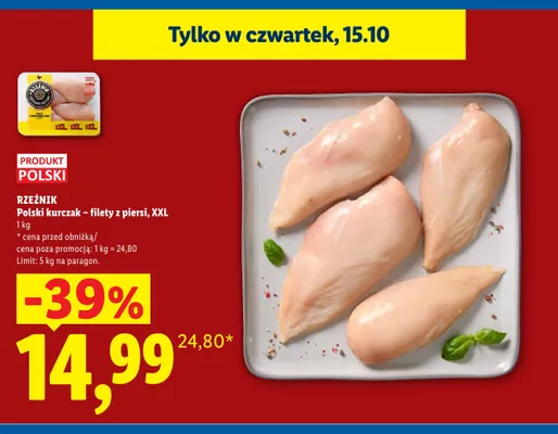 Polski kurczak filety z piersi XXL Rzeźnik promocja w Lidl