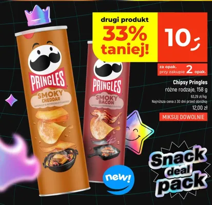 Chipsy Pringles Smoky Bacon promocja w Dealz