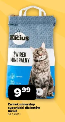 Żwirek mineralny superlekki dla kotów Kiciuś promocja w Netto