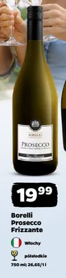Wino musujące Borelli Prosecco Frizzante półsłodkie włoskie promocja w Netto