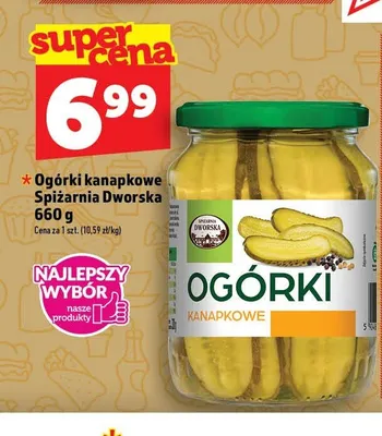 Ogórki kanapkowe Spiżarnia Dworska promocja w TOPAZ