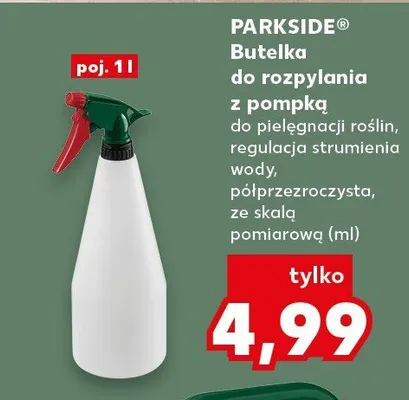 Butelka do rozpylania z pompką Parkside promocja w Kaufland