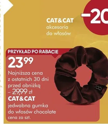 Jedwabna gumka do włosów chocolate Cat&Cat promocja w Super-Pharm