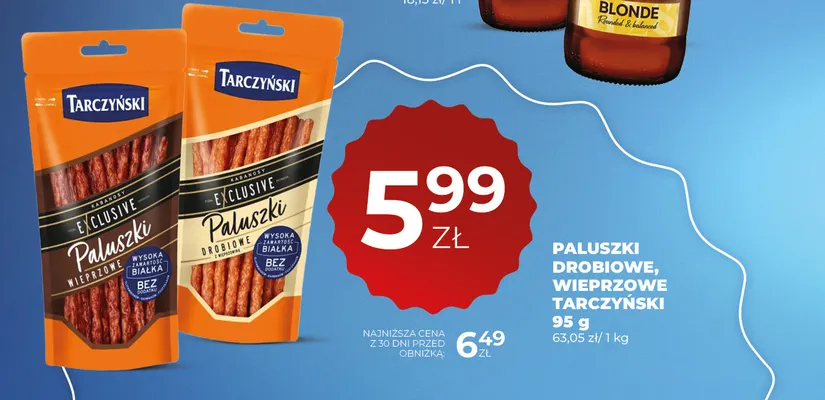 Kabanosy paluszki drobiowe Tarczyński promocja w Duży Ben