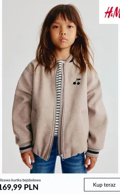 Filcowa kurtka bejsbolowa H & M promocja w H&M