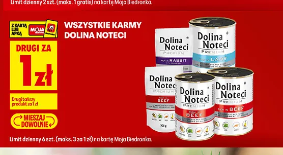 Karma dla psa Dolina Noteci Premium z królikiem promocja w Biedronka