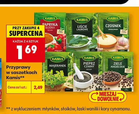 Przyprawy w saszetkach Kamis promocja w Biedronka