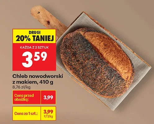 Chleb nowodworski z makiem promocja w Biedronka
