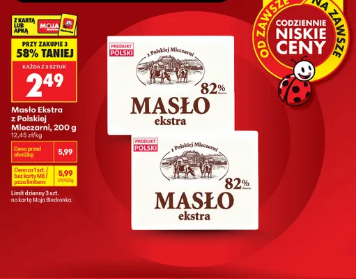 Masło ekstra z Polskiej Mleczarni promocja w Biedronka