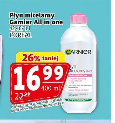 Płyn micelarny Garnier All in one promocja w Prim Market