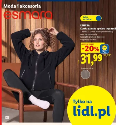 Kurtka damska z polaru typu teddy Esmara promocja w Lidl