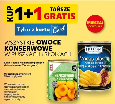 Owoce konserwowe w puszkach i słoikach promocja w Kaufland