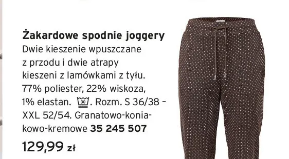 Żakardowe spodnie joggery promocja w Tchibo