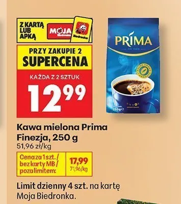 Kawa mielona Prima Finezja promocja w Biedronka