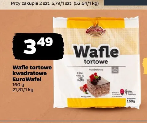 Wafle tortowe kwadratowe EuroWafel promocja w Netto