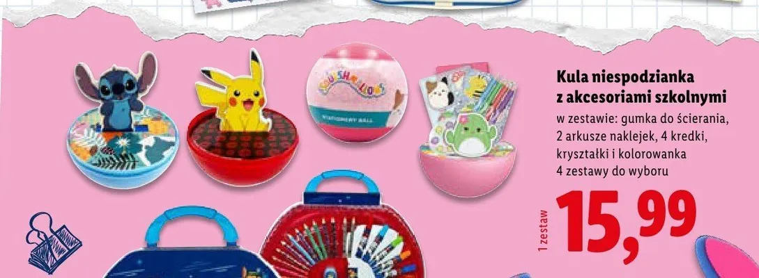 Kula niespodzianka Gabby's Dollhouse z akcesoriami szkolnymi promocja w Lidl