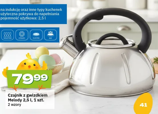 Czajnik z gwizdkiem Melody 2,5l promocja w Twój Market