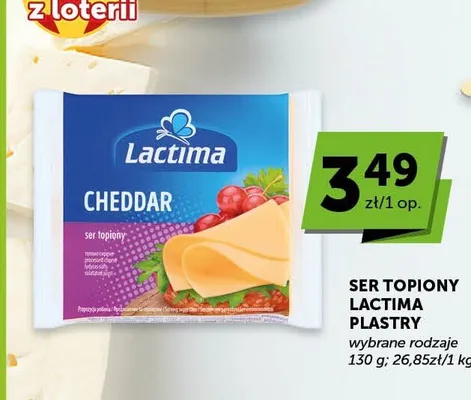 Ser topiony Cheddar Lactima plastry promocja w Groszek